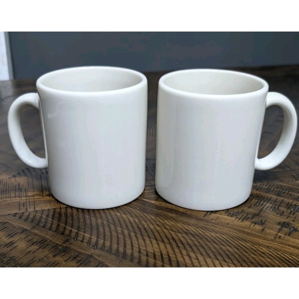 Vintage H.F. Coors Coffee Mugs Set of 2 Ivory Restaurant Ware Made in USA